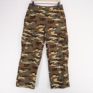 Levis 94 Baggy Pants Womens 27 Green Camo Cargo High Rise Cotton Wide Leg